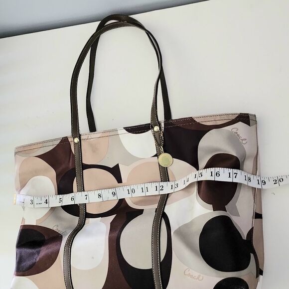 Coach tote handbag brown and green - Picture 8 of 9